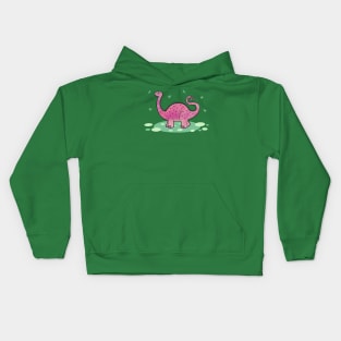 cute pink dinosaur Kids Hoodie